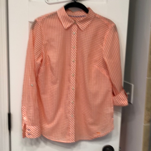 Talbots Orange plaid Button Down - Picture 1 of 4